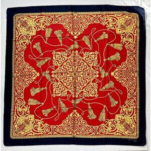 Vintage Gil De Losne Paris/ Italy Square Scarf Ornate Tassel Design